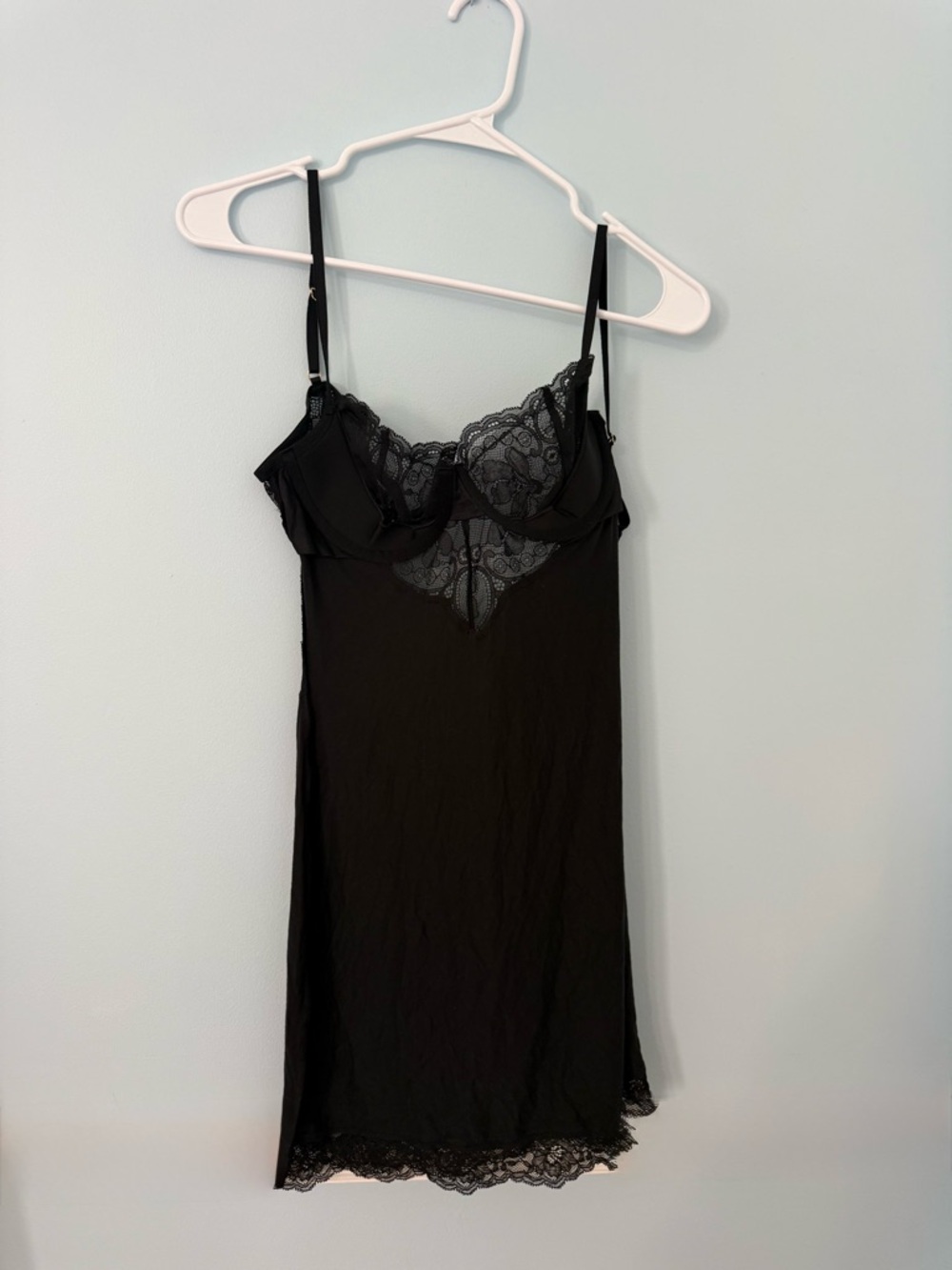 Victoria's Secret Black Lace Trim Slip